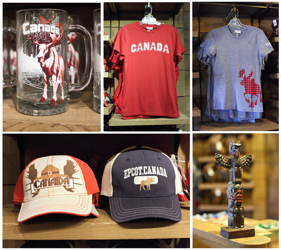 some items give a nod to the 360-degree film at the pavilion, “O Canada