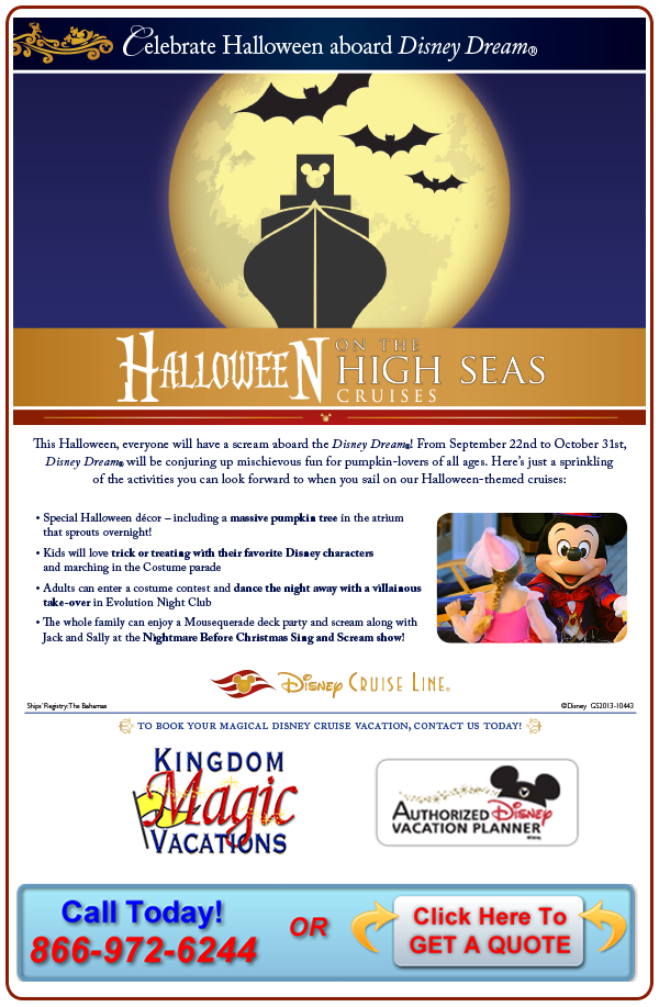 Celebrate the Halloween on the High Seas with Disney Cruise Line