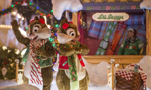 Chip and Dale throw snowballs