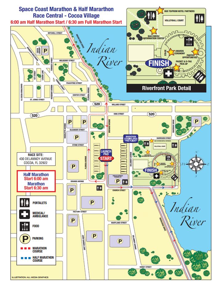 Space Coast Marathon and Half Marathon Course