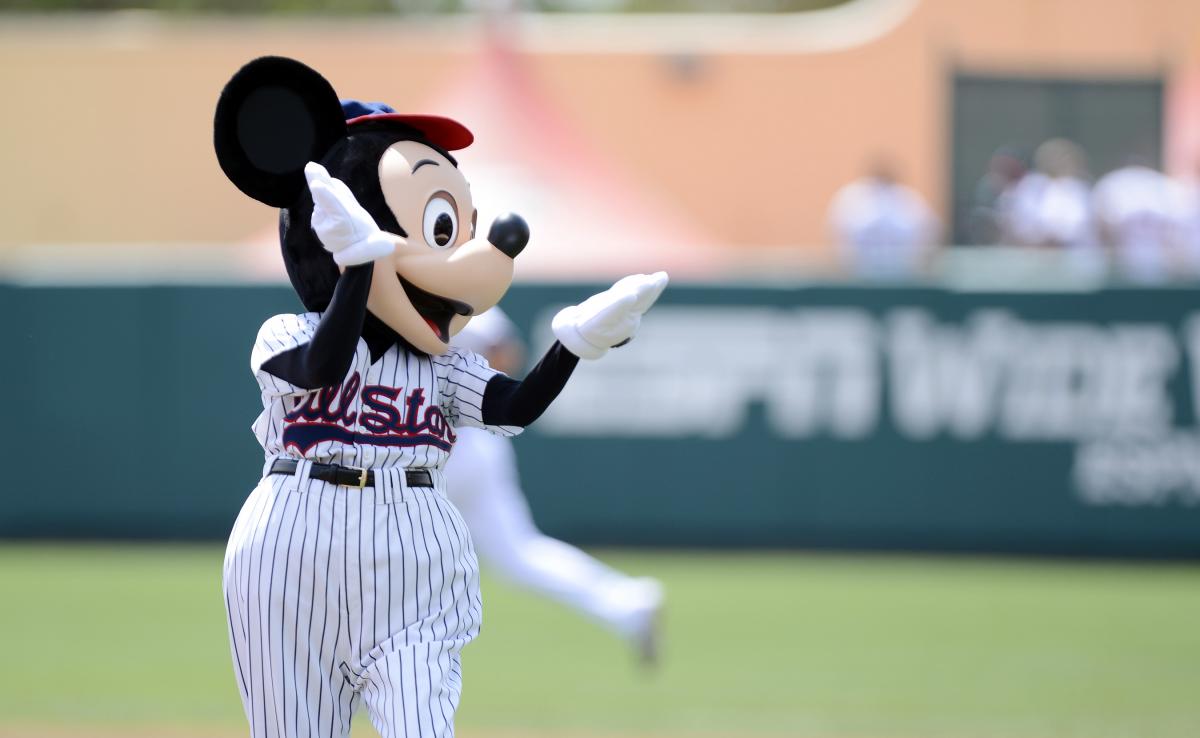 Atlanta Braves Mickey Mouse on base