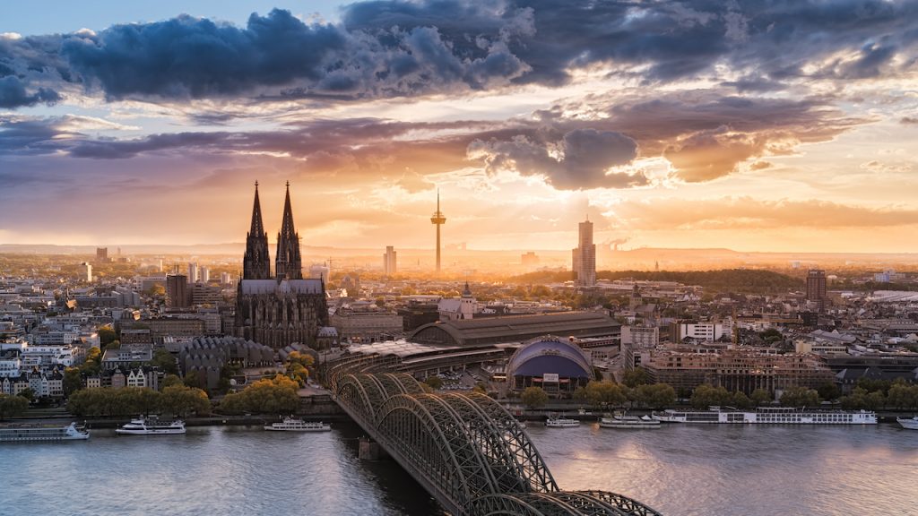 Cologne and Rhine river, Germany