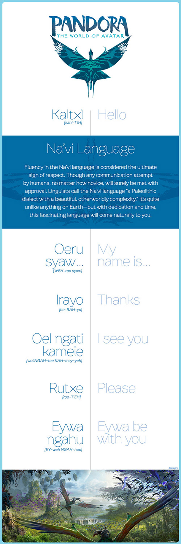 Infographic: Learn to Speak Na’vi For Your Trip To Pandora – The World of Avatar