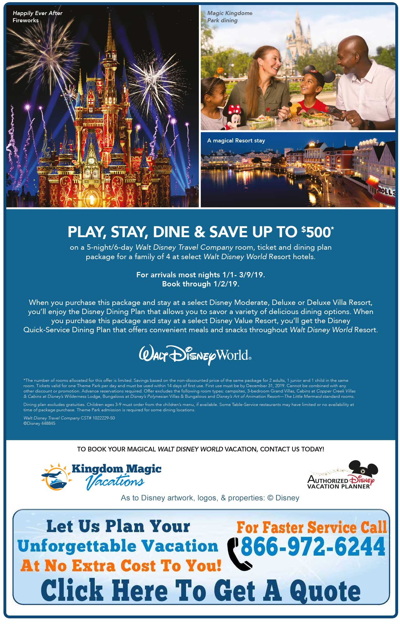 Play, Stay, Dine and Save At Walt Disney World Kingdom Magic Vacations